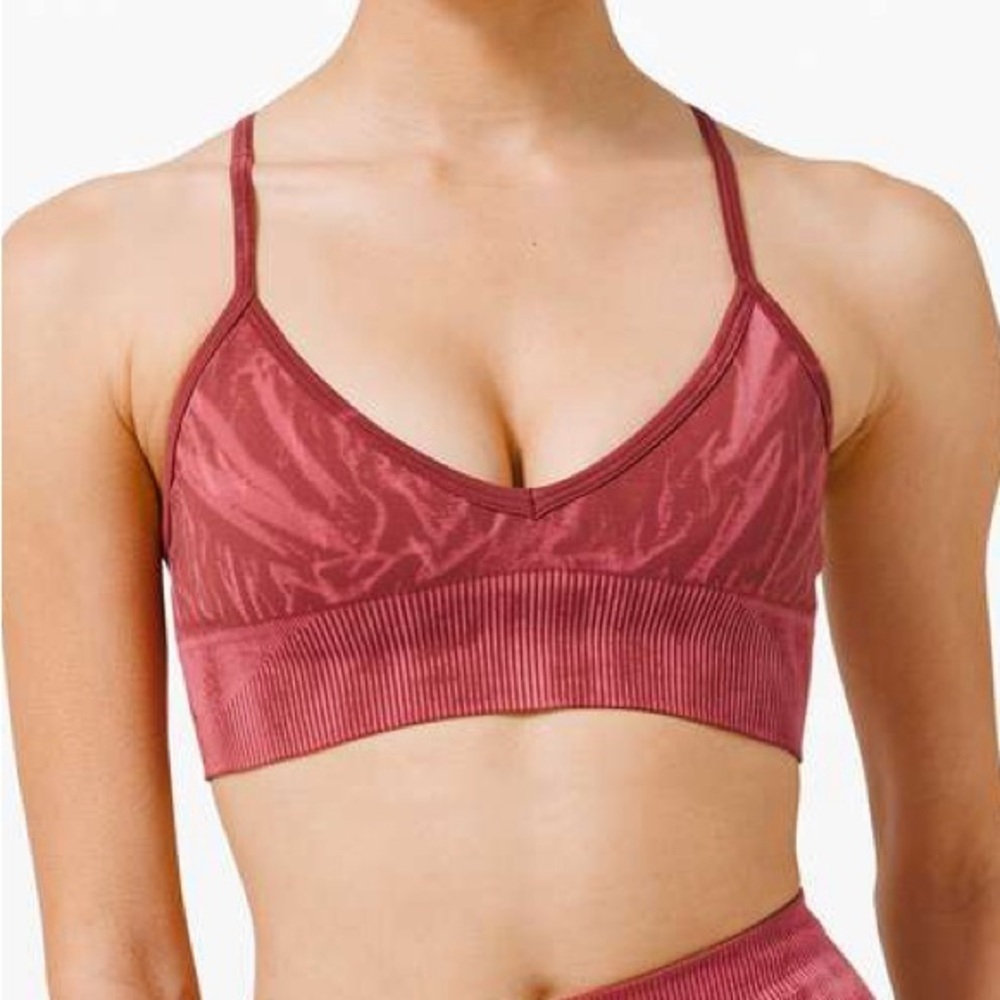 Lululemon Ebb To Street Bra A/B Cup Wash Stone Wash Chianti size 6